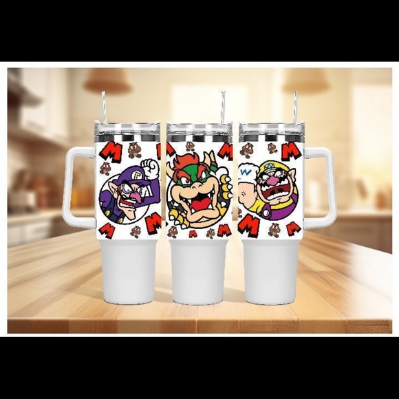 Custom made Nintendo Super Mario Bros Tumbler 40 oz tumbler with hand carry hand - Picture 13 of 15